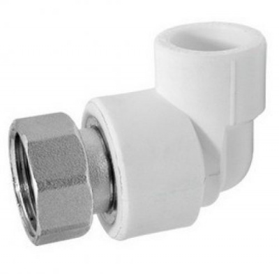 Угольник с накидной гайкой 20-3/4", белый полипропилен Millennium фото в интернет-магазине Русалия