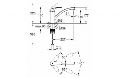 Смеситель для мойки Eurosmart 33281003 Grohe фото в интернет-магазине Русалия