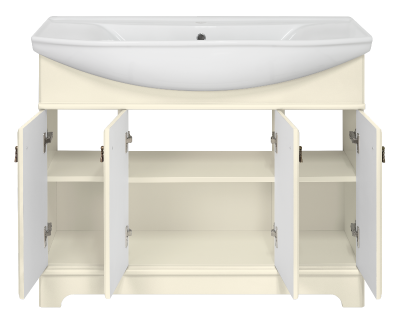 Тумба Лувр 105 (слоновая кость) с раковиной Kirovit Стиль 105 Misty фото в интернет-магазине Русалия