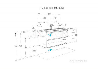 Тумба под раковину AQUATON Римини 100 белый глянец 1A232801RN010 NEW фото в интернет-магазине Русалия