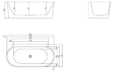 Акриловая ванна BELBAGNO BB409-1700-800 фото в интернет-магазине Русалия