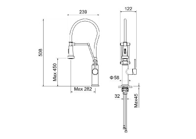Смеситель для кухни 2 jet (профессиональный) AQUATEK AQ1388CR ЕВРОПА фото в интернет-магазине Русалия