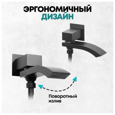 Душевая система встраиваемая Grocenberg GB5007BL, черный фото в интернет-магазине Русалия