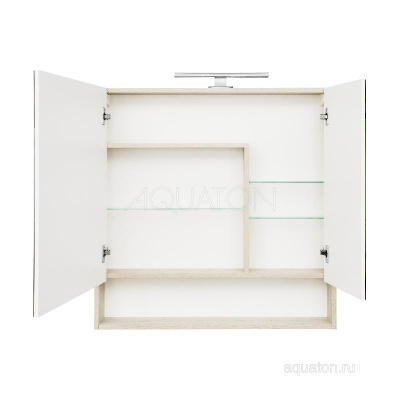 Зеркальный шкаф AQUATON Сканди 90 белый, дуб верона 1A252302SDB20 фото в интернет-магазине Русалия