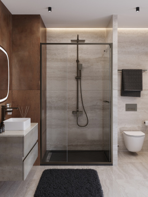 Душевая дверь CEZARES LUX-B-FS-11-120-C-GM фото в интернет-магазине Русалия