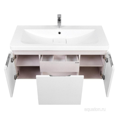 Тумба под раковину AQUATON Шерилл 105 белый 1A206301SH010 фото в интернет-магазине Русалия