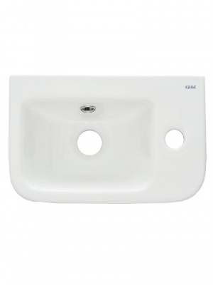 AQM5006R Умывальник с отверстием под смеситель. Правый. 375х245х135 фото в интернет-магазине Русалия