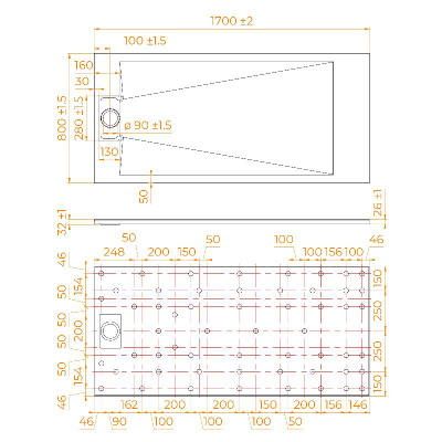 Душевой поддон прямоугольный RGW TUS-W Белый 80x170, стеклокомпозит фото в интернет-магазине Русалия