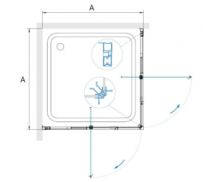 Душевой уголок RGW PA-38 80х80, стекло - прозрачное, профиль хром фото в интернет-магазине Русалия