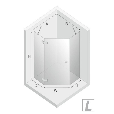 Душевое ограждение NEW TRENDY EVENTA L 90x90x200 EXK-4613 (хром) фото в интернет-магазине Русалия