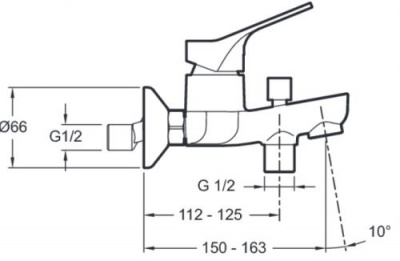 Смеситель для ванны Brive E75766-CP Jacob Delafon фото в интернет-магазине Русалия