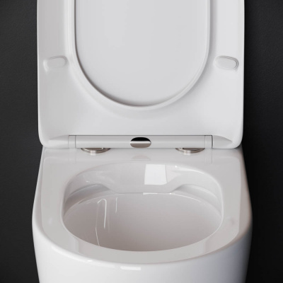 Унитаз приставной безободковый HIGHLIGHT CN1812 с сиденьем микролифт Ceramica Nova фото в интернет-магазине Русалия