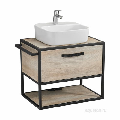 Тумба под раковину AQUATON Лофт Фабрик 65 дуб эндгрейн 1A242301LTDU0 фото в интернет-магазине Русалия
