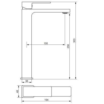 530250600 Gala, смеситель для раковины высокий, золото Damixa фото в интернет-магазине Русалия