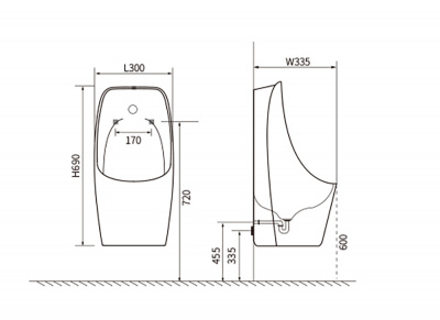 Писсуар с ИК-датчиком AQ3060-S-00 Aquatek фото в интернет-магазине Русалия