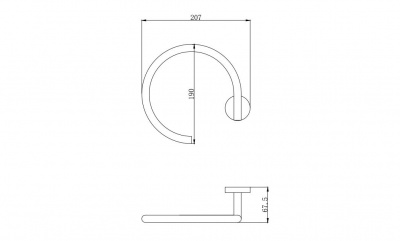 Полотенцедержатель кольцо AQUATEK, матовый черный AQ4012MB ВЕГА фото в интернет-магазине Русалия