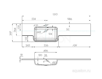 Раковина AQUATON Hotel B 151 левая белая 1A709431PI01L фото в интернет-магазине Русалия