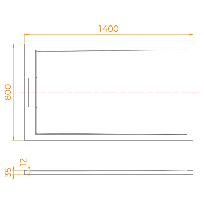Каменный душевой поддон прямоугольный RGW STL MB Черный мрамор  800x1400 фото в интернет-магазине Русалия