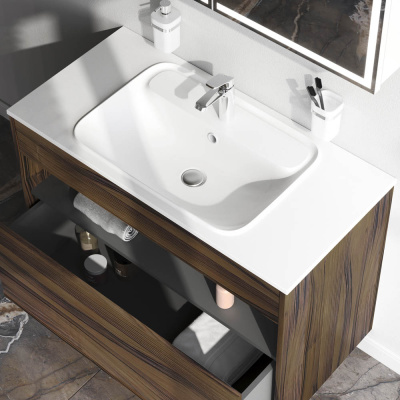 M8FFUX1001OF Func, База с нишей, 1 ящик (pull-out), 100 см, цвет дерево текстурир-ое Am.Pm фото в интернет-магазине Русалия