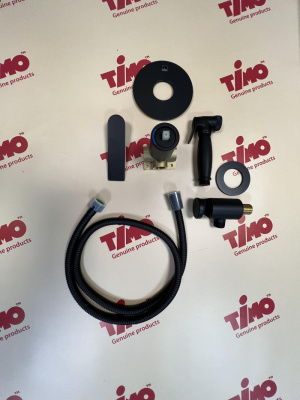 Смеситель встроенный с гигиеническим душем Timo Anni (2789/03SM) черный фото в интернет-магазине Русалия