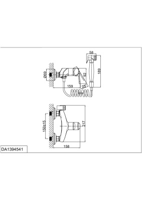 Смеситель с гигиеническим душем встраиваемый DK Rhein Marx (DA1394541) фото в интернет-магазине Русалия
