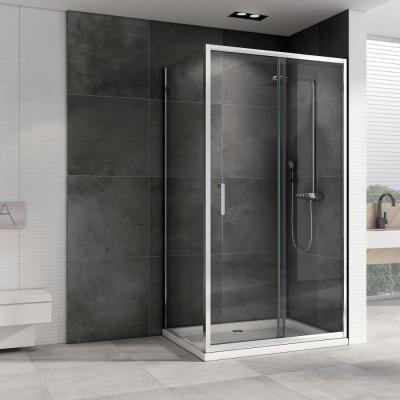 Душевой уголок ABBER Schwarzer Diamant AG301305-S505 50х130 прямоугольный, профиль хром, прозрачное стекло фото в интернет-магазине Русалия