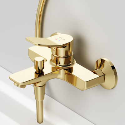 F85A10099 X-Joy, смеситель д/ванны/душа, золото AM.PM фото в интернет-магазине Русалия