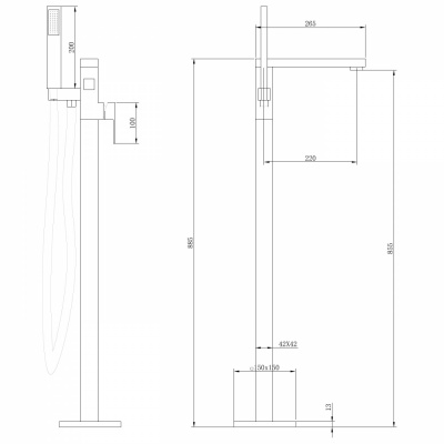 Смеситель ABBER Daheim AF8215G напольный, золото матовое фото в интернет-магазине Русалия