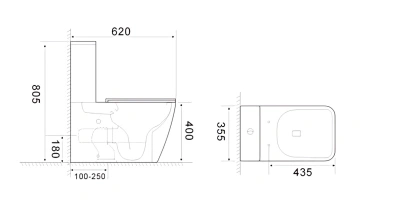 Унитаз напольный Ceruttispa MANLIO Tornado CT10618 безободковый (630х350х805) фото в интернет-магазине Русалия
