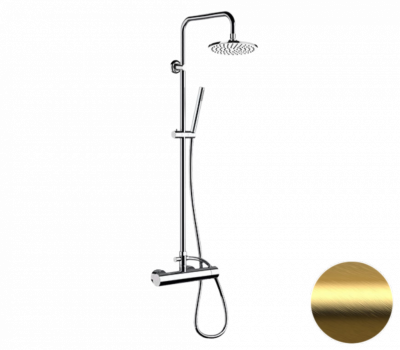 Душевая система Remer Minimal N37RX7MMM20BG, золото брашированное фото в интернет-магазине Русалия