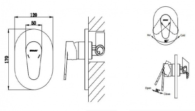 Смеситель для душа встраиваемый Eler FB848238CP-RUS Bravat фото в интернет-магазине Русалия