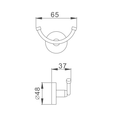 Крючок для ванной комнаты Haiba HB1705-2, хром фото в интернет-магазине Русалия