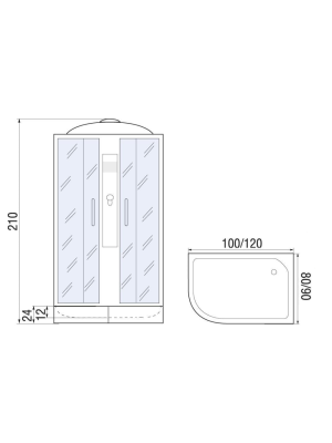 Душевая кабина DESNA 100/80/24 R MT 100*80*210 10000002557 River фото в интернет-магазине Русалия