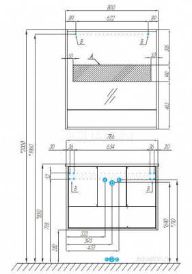 Зеркальный шкаф AQUATON Ривьера 80 белый матовый 1A239102RVX20 фото в интернет-магазине Русалия