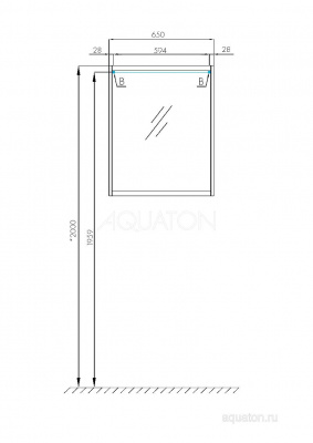 Зеркальный шкаф AQUATON Нортон 65 белый 1A249102NT010 фото в интернет-магазине Русалия