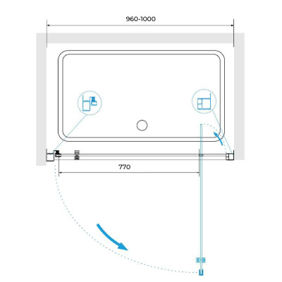Душевая дверь RGW PA-105 1000, стекло прозрачное, профиль хром фото в интернет-магазине Русалия