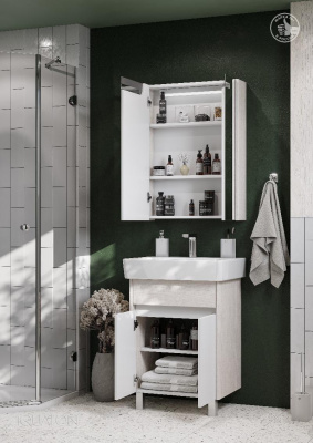 Зеркальный шкаф AQUATON Верди PRO 60 белый, ясень фабрик 1A206902VDAV0 фото в интернет-магазине Русалия