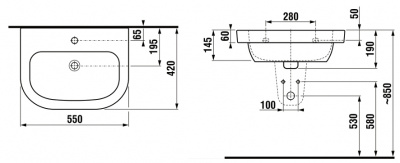 Раковина Deep (Olymp) 55 см 8126120001041 Jika фото в интернет-магазине Русалия