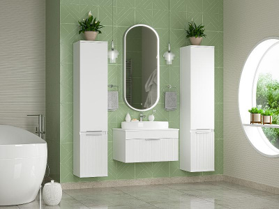 Шкаф - пенал Enfida 35 универсальный левый (белый) ENF-05035-010L Brevita фото в интернет-магазине Русалия