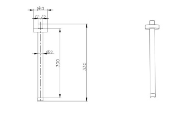 Держатель верхнего душа потолочный UNO Shine Gun Metal 629-UNO-SGM фото в интернет-магазине Русалия