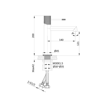 Смеситель для раковины Desire VBF-1D1MB однорычажный, черный Vincea фото в интернет-магазине Русалия