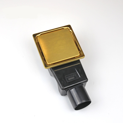 Душевой трап точечный 10х10 см с решеткой матовое золото Leo-02-10Gb RGW фото в интернет-магазине Русалия