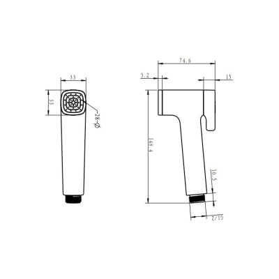 Гигиеническая лейка Rose RH83, хром фото в интернет-магазине Русалия