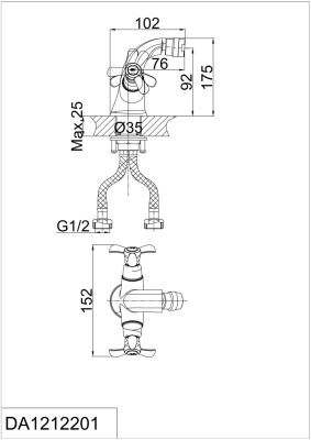 Смеситель для биде DK Hessen Documenta (DA1212201) фото в интернет-магазине Русалия