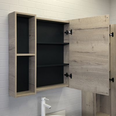 COMFORTY. Зеркало-шкаф "Порто-75" дуб дымчатый фото в интернет-магазине Русалия