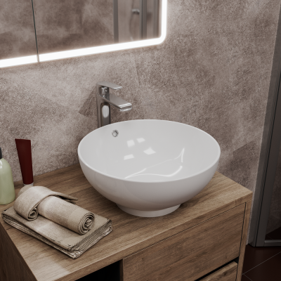 Раковина накладная DK Matrix DT1390516, 405*405*180мм, белый (DT1390516) фото в интернет-магазине Русалия