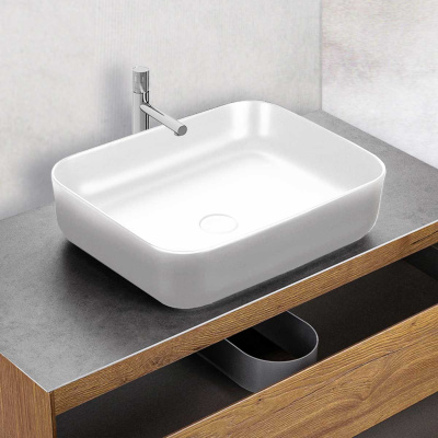 Раковина керамическая Vincea VBS-105, 500*410*130, накладная, цвет белый фото в интернет-магазине Русалия