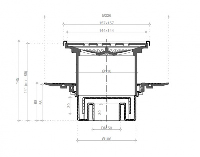 Точечный трап Pestan Confluo Standard 15х15 Square Mask (13000076) фото в интернет-магазине Русалия