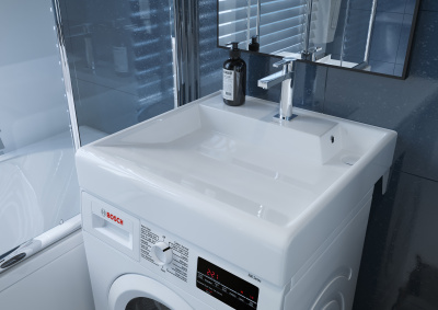 Раковина над стиральной машиной Престиж 600*600 с комплектующими Kirovit фото в интернет-магазине Русалия