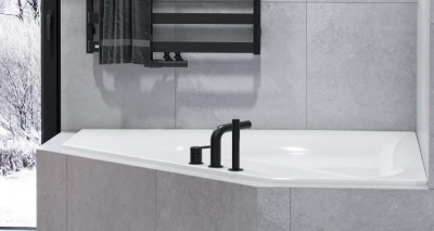 Смеситель на борт ванны EXCELLENT Pi AREX.1234BL (черный мат) фото в интернет-магазине Русалия